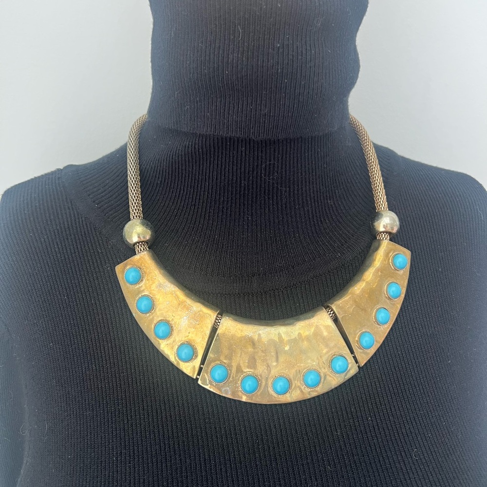 R.J. Graziano Gold and Turquoise Necklace